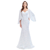 White Sparkly Maxi Formal Evening Gown EN4608